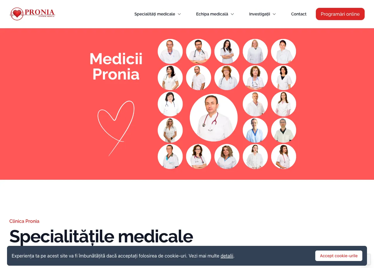 Website Centrul Medical Pronia