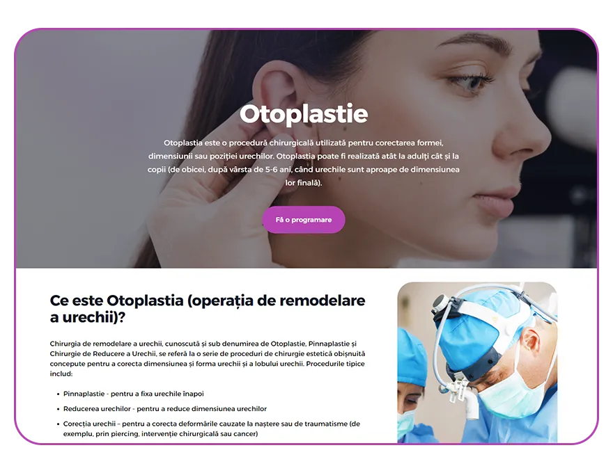 Noul website Centrul Medical Apolo pe desktop, captura 4