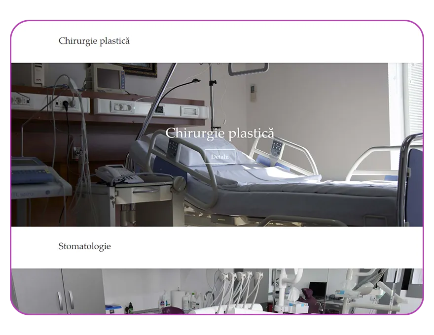 Vechiul website Centrul Medical Apolo pe desktop, captura 2