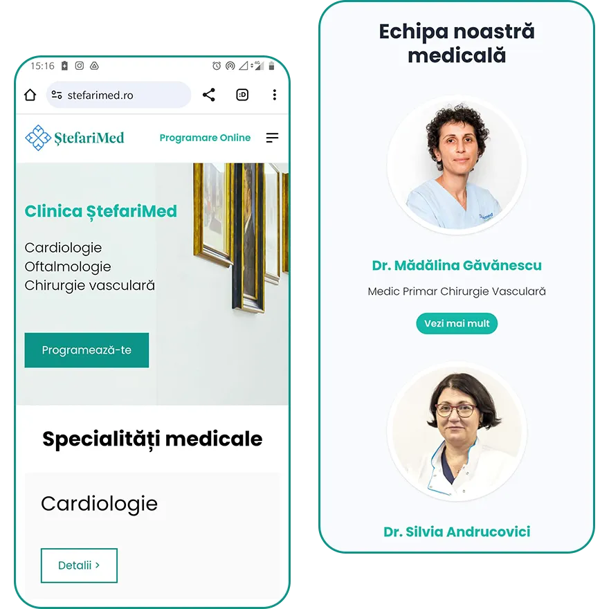 Noul website Clinica Ștefarimed pe telefon, captura 1