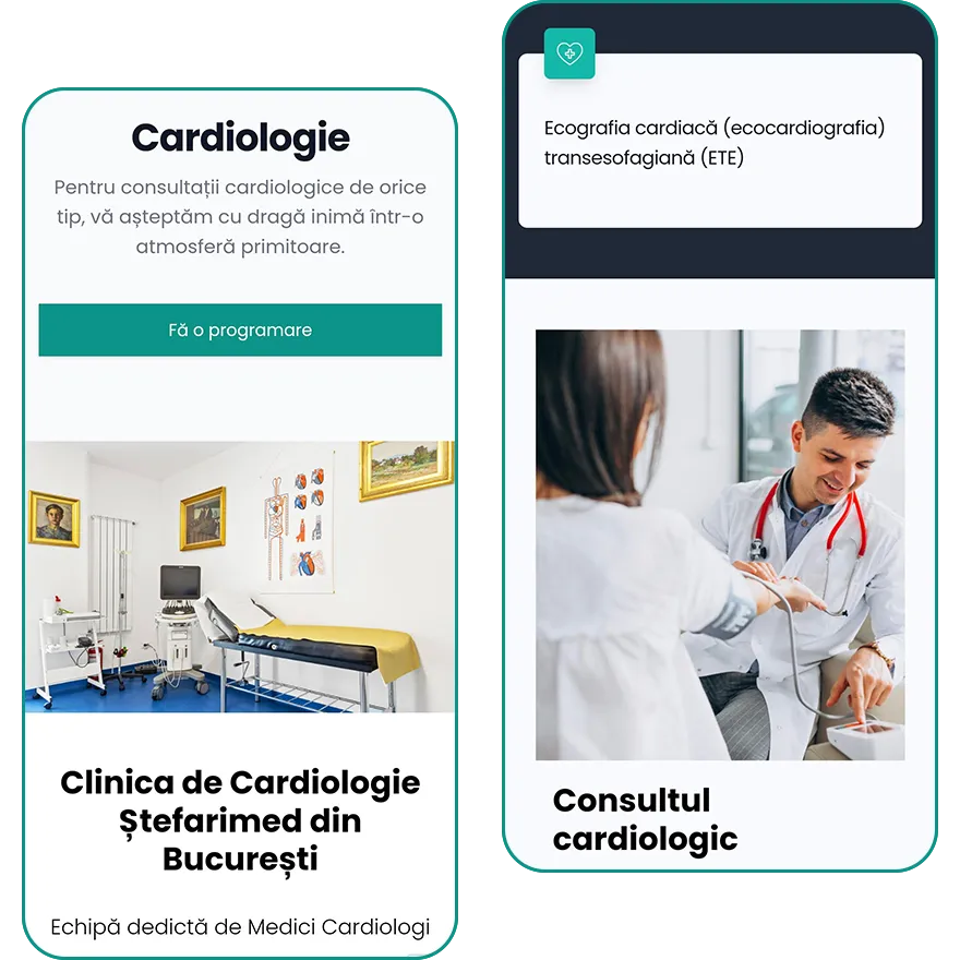 Noul website Clinica Ștefarimed pe telefon, captura 3